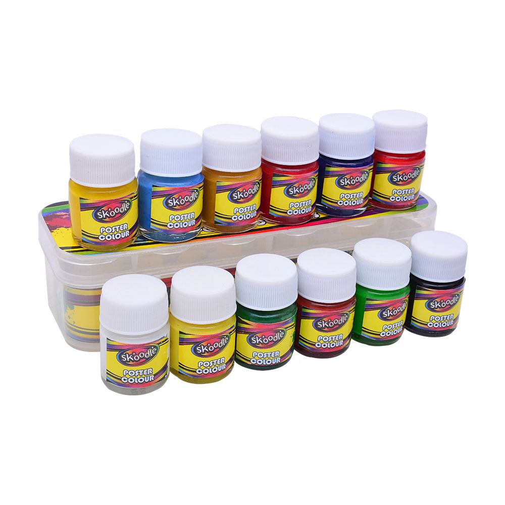 Skoodle Poster Colours - 12 Colours, 10 Ml