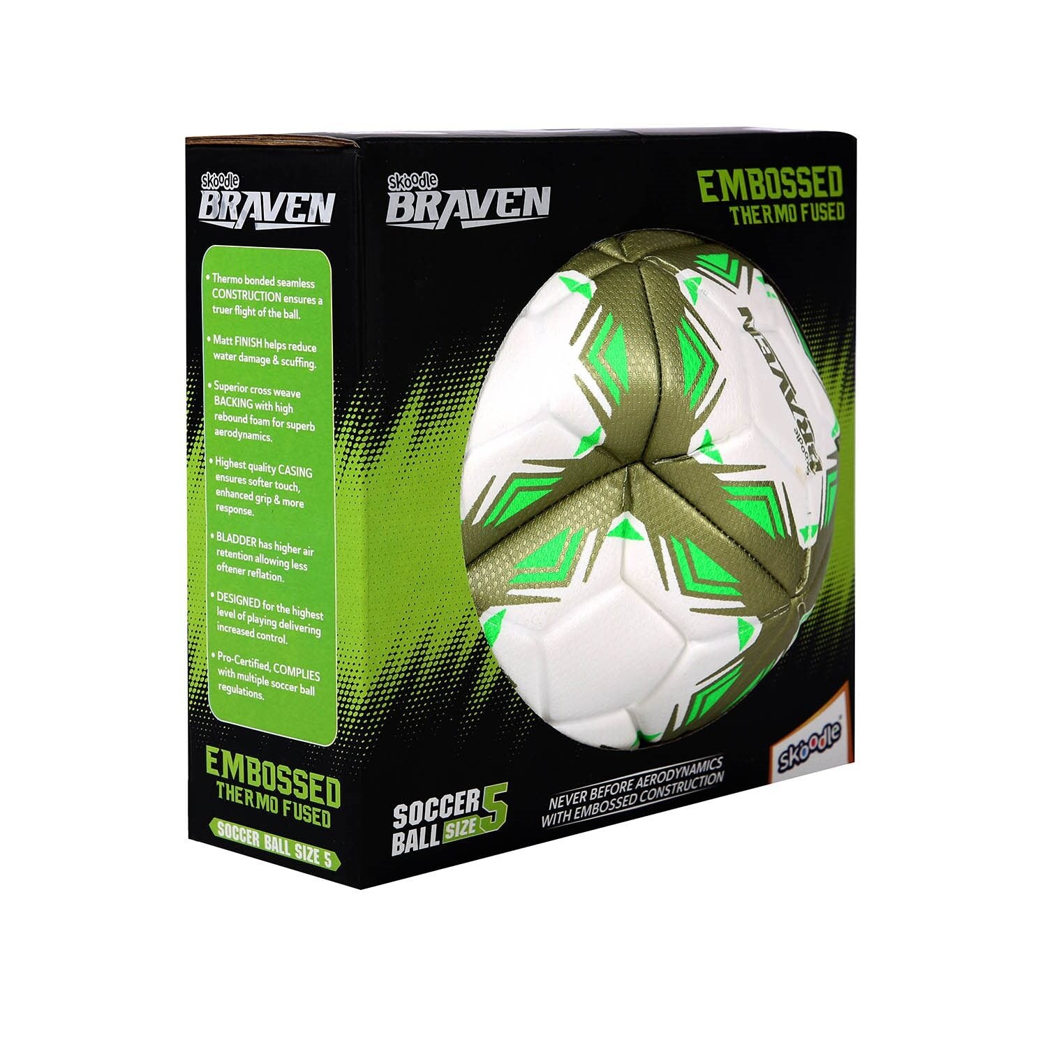 Skoodle Braven Embossed Thermo Bonded Football Size 5 (TPU150)