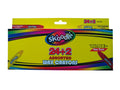 Skoodle Wax Crayons - Assorted, 24+2 Shades