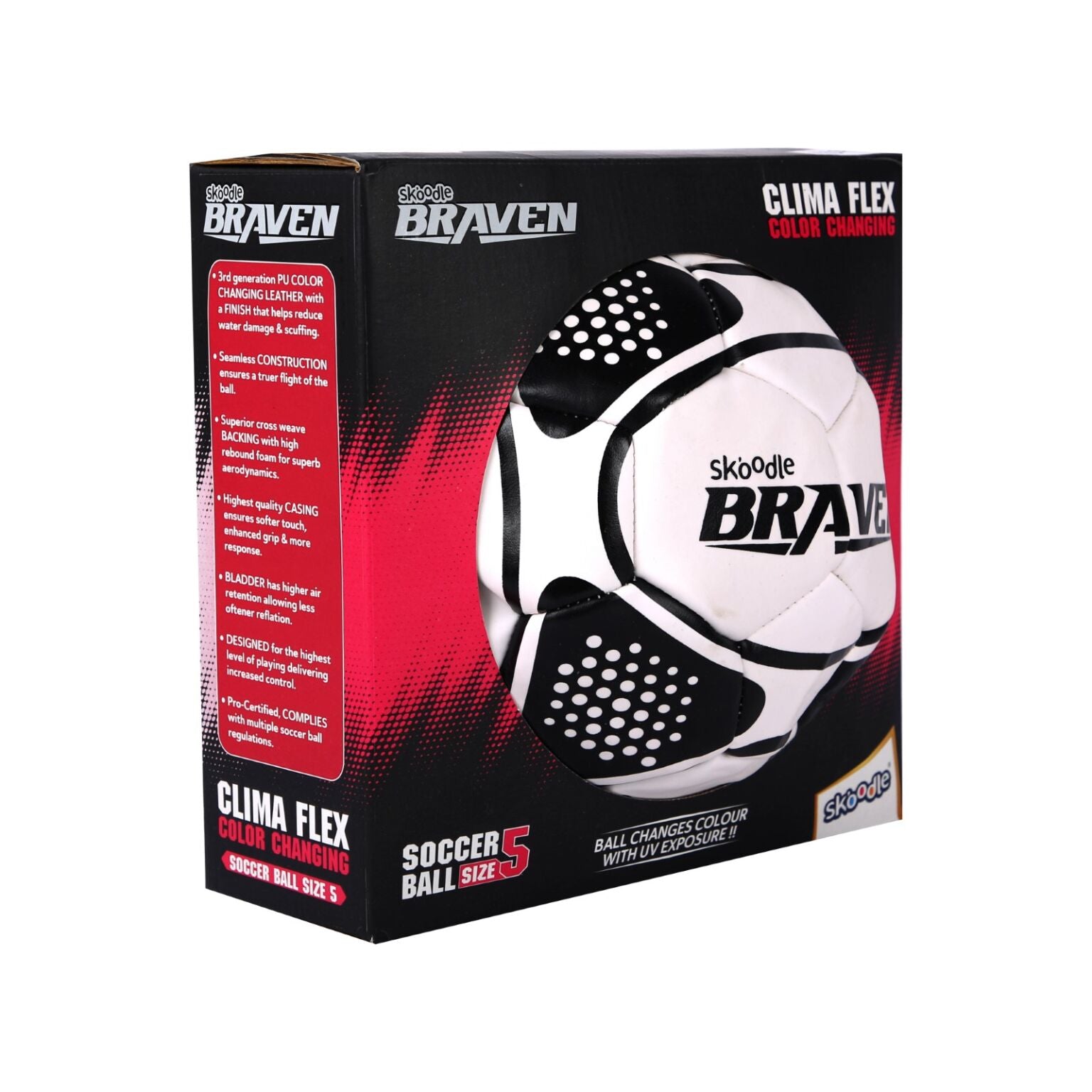 Skoodle BRAVEN Color Changing Football Size 5 (Climafex)