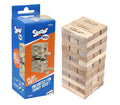 Skoodle Stackrr Mini Stacking Tumbling Tower Game With 39 Precision Wooden Blocks Of Premium Beachwood For Adults And Kids, 1 Or More Players