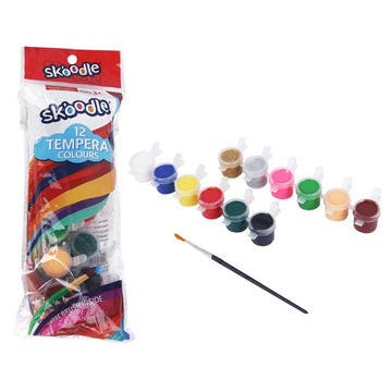 Skoodle Tempera Colours Set Of 12 Different Shades