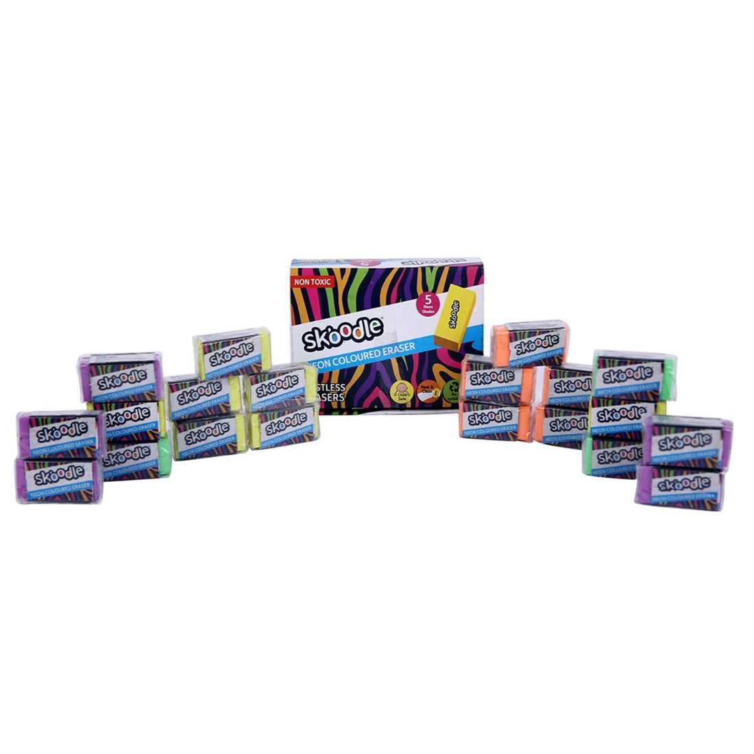 Skoodle Dustless Colour Eraser Display Pack Of 20 Pcs