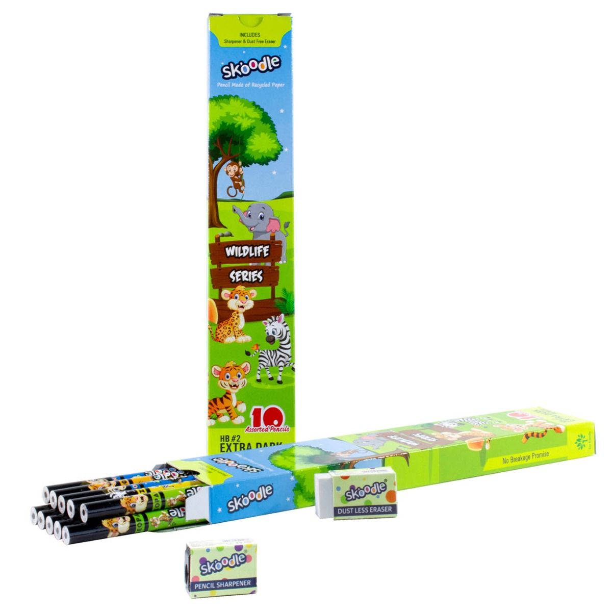 Skoodle Wildlife Series Paper Pencil(With Eraser & Sharpener)
