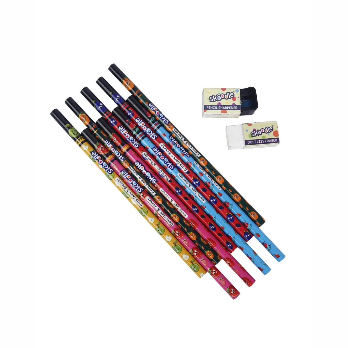 Skoodle Fruit Series Paper Pencil (With Eraser & Sharpner)