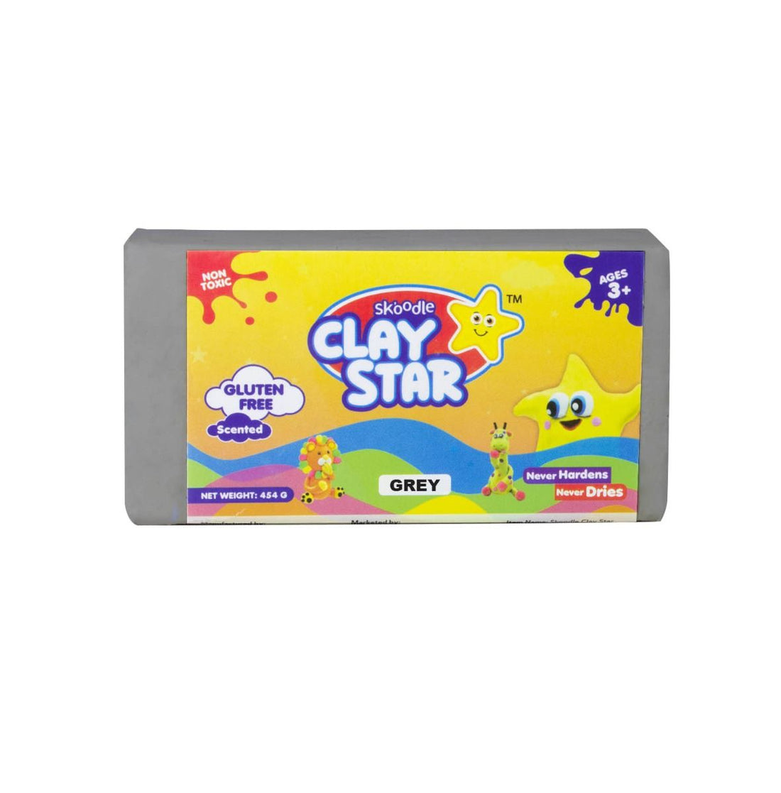 Skoodle Clay Star 454gm Grey Colour