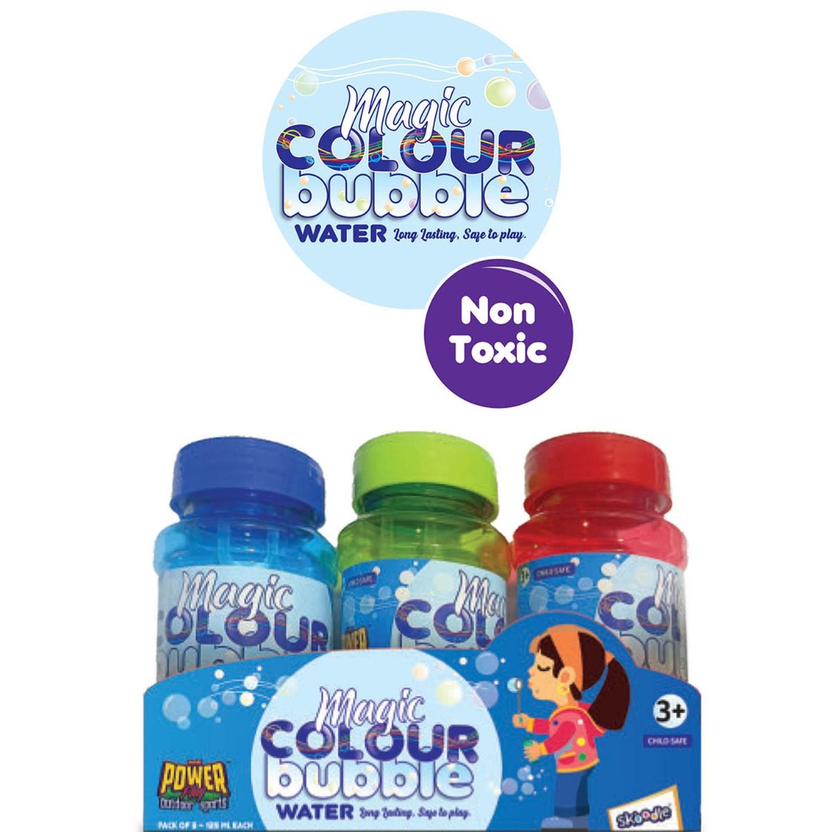 Skoodle Bubble Water Pack Of 3 Bottles 125ml each