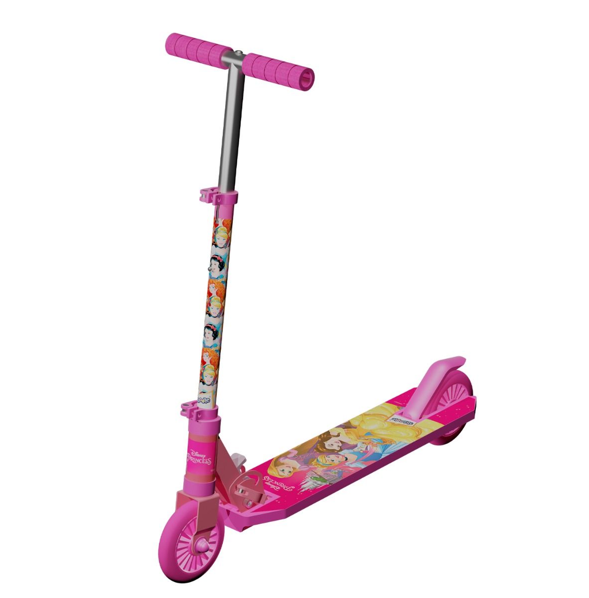 Disney Princess 2 Wheel Kick Scooter Foldable & Height Adjustable Slip Resistant Deck Scooter For Kids