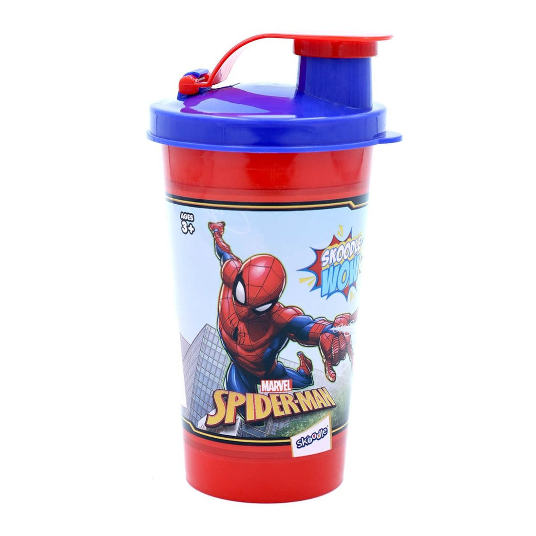 Skoodle Marvel Spiderman Tumbler Sipper Cup, Cute Water Bottle With Lid, Food Grade Plastic, Leak Proof, Bpa Free, 300 Ml With Surprise Gift Inside.