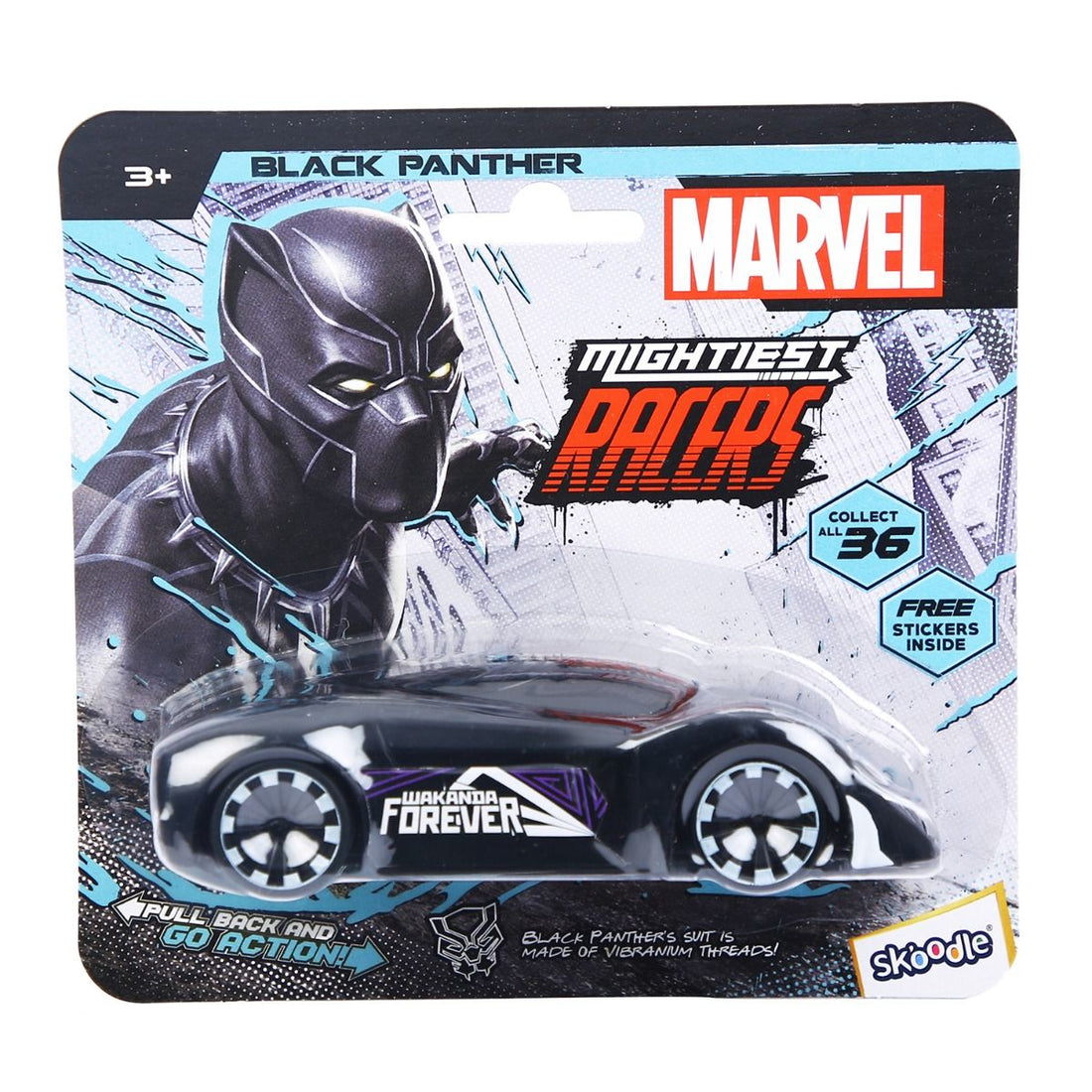 Skoodle Marvel Pull-Back Hyper Car - Black Panther (Bp)