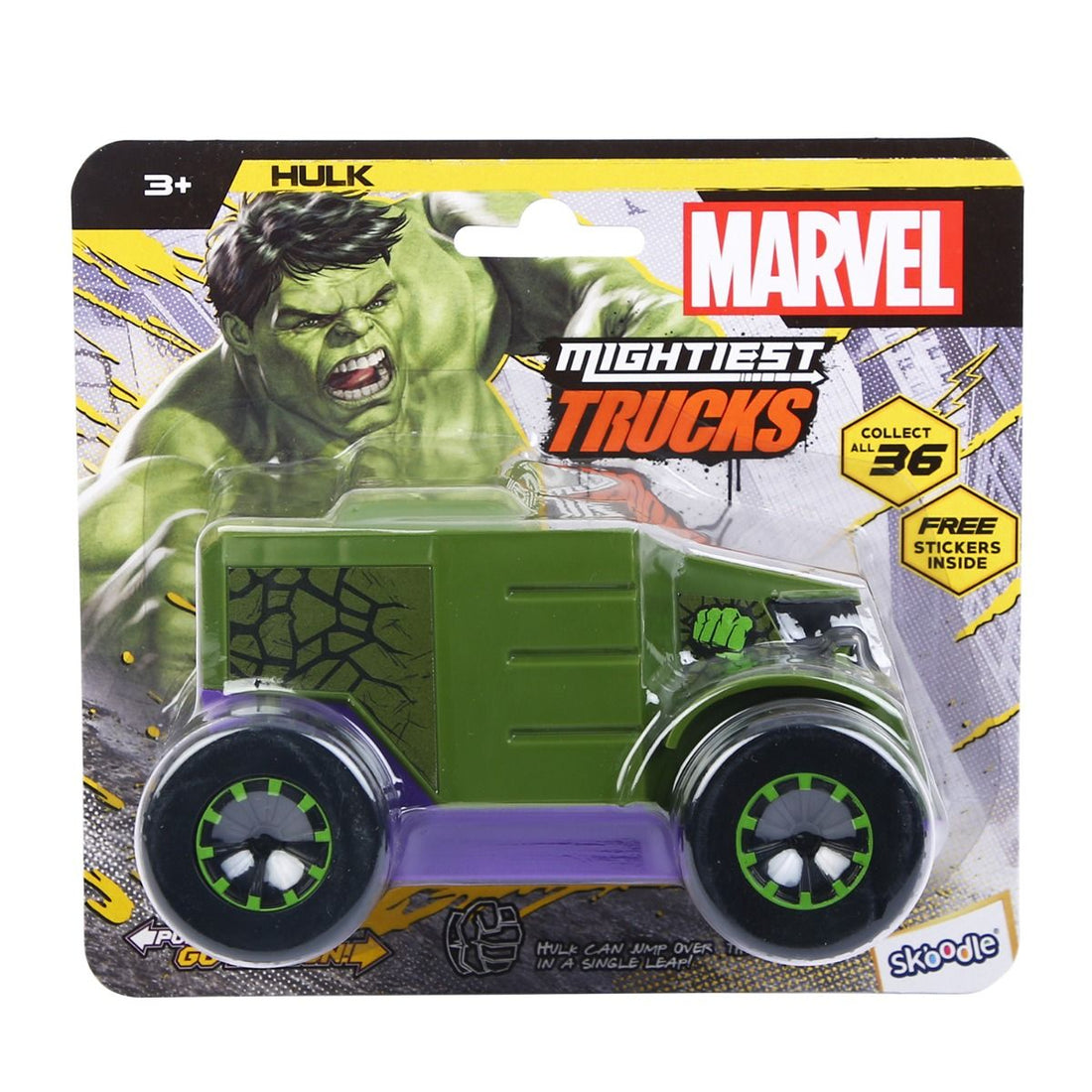 Skoodle Marvel Pull-Back Monster Truck - Hulk (Hk)