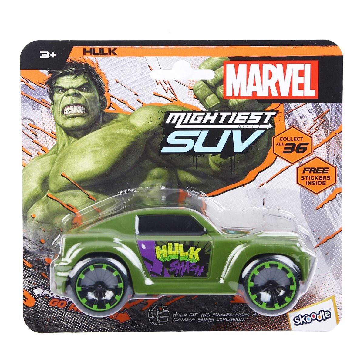 Skoodle Marvel Pull-Back Suv - Hulk (Hk)