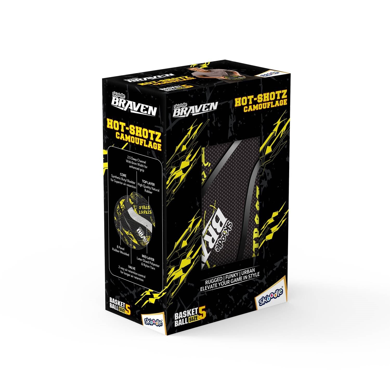 Skoodle Braven Hot-Shotz Camouflage Basketball – Size 5
