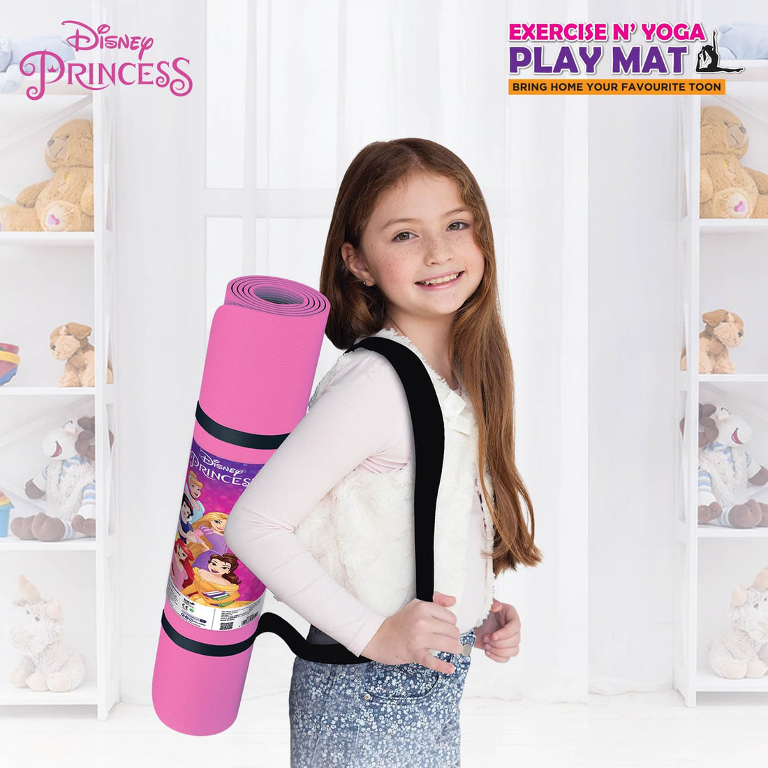 Disney Princess Yoga & Exercise Mat (22" x 58" x 0.4 cm) – In 2 Assorted Colours