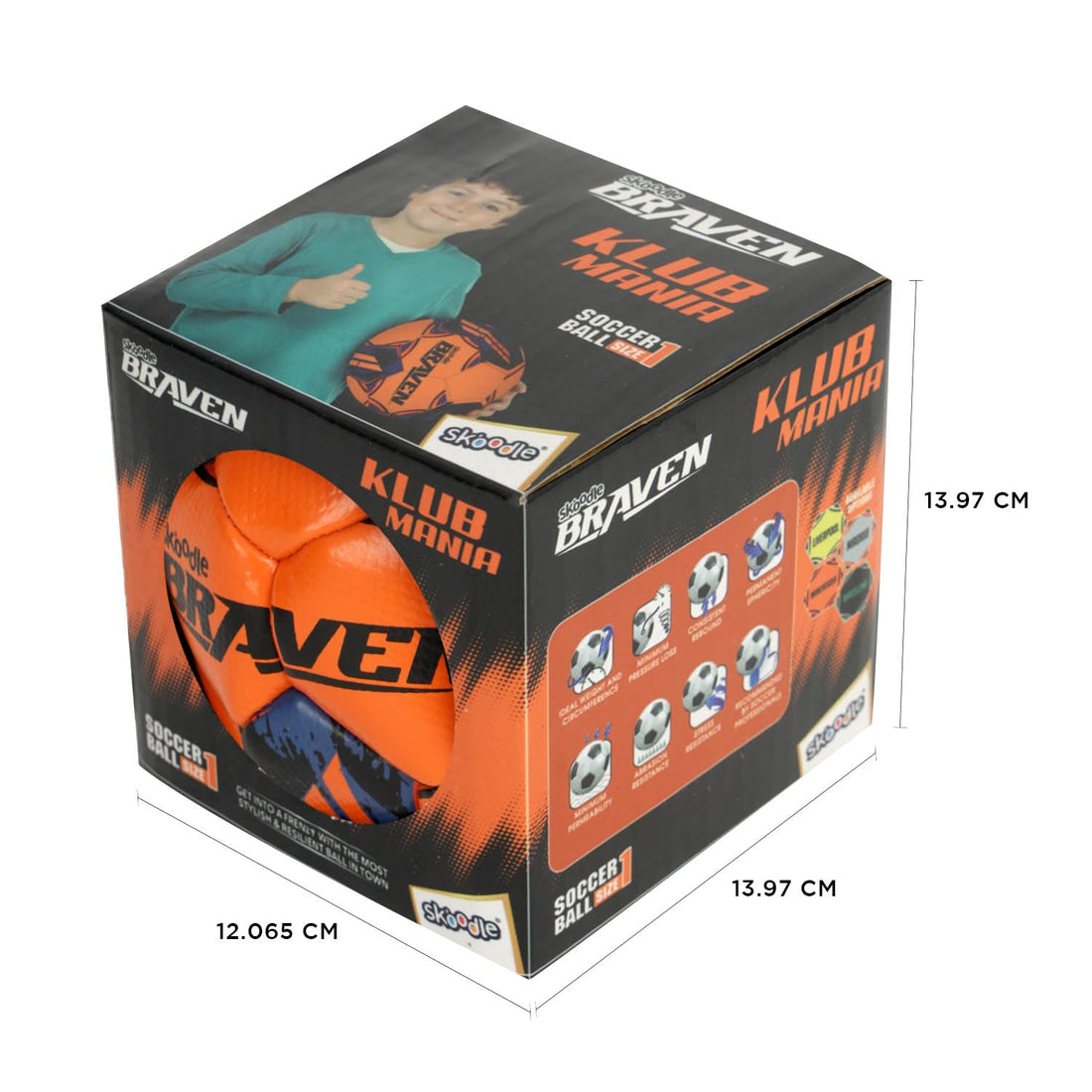 BRAVEN Klub Mania Size 1 Football – Diamond Textured Grain (Manchester / Milan / Chelsea / Liverpool / Barcelona / Madrid)