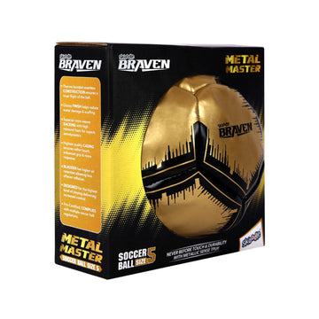 Skoodle BRAVEN Metal Master Football – Size 5 (High Shine Graphite Underglass)