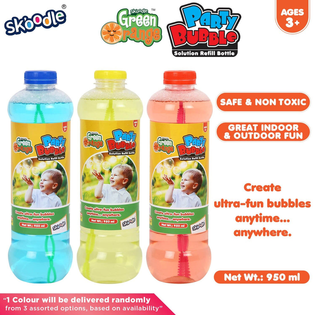 GREEN ORANGE PARTY BUBBLE PACK - 950 ML