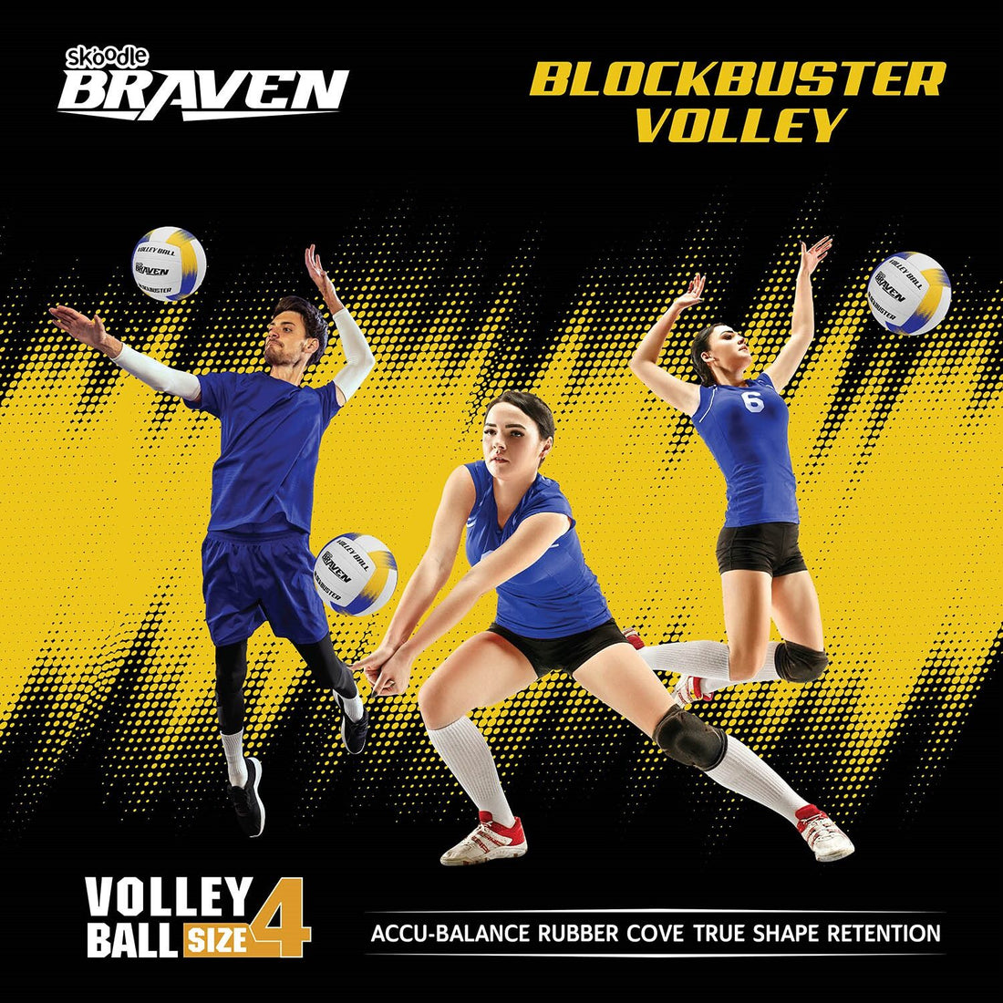Skoodle BRAVEN Blockbuster Volleyball Soft Feel (PU / Machine Stitched)