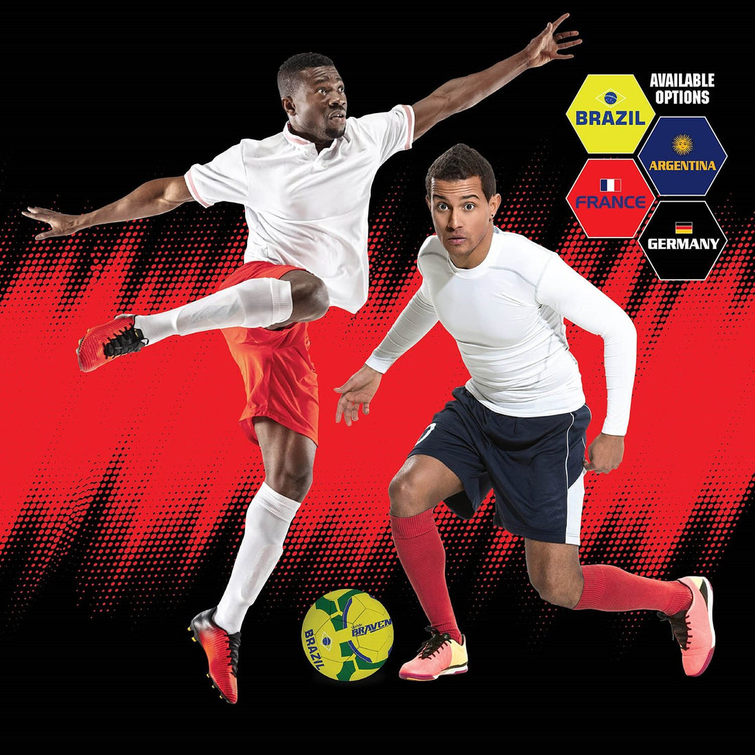 Skoodle BRAVEN Country Glory Soccer Ball – Size-5 (France / Germany / Argentina / Brazil)