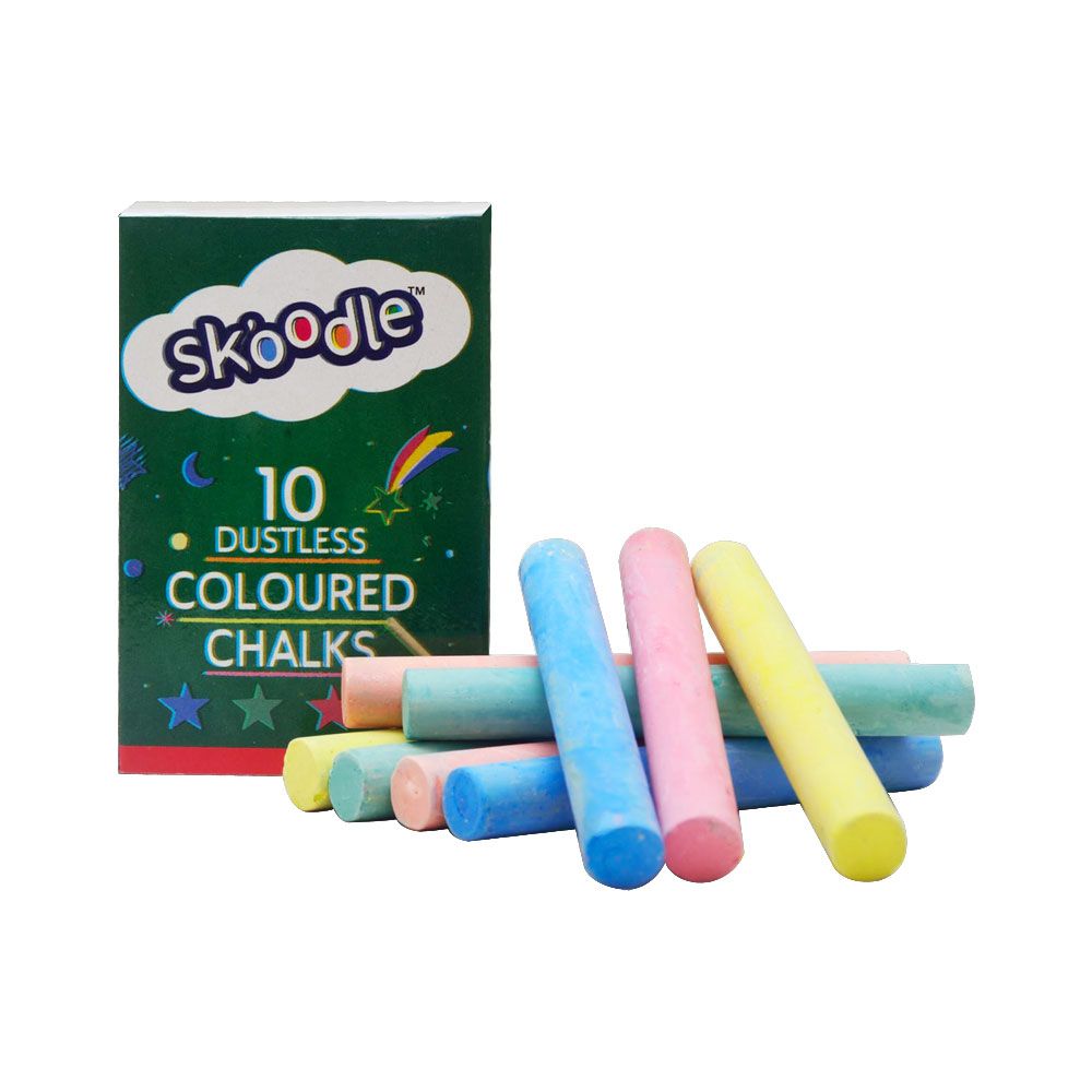 Skoodle 10 Coloured Dustless Chalks
