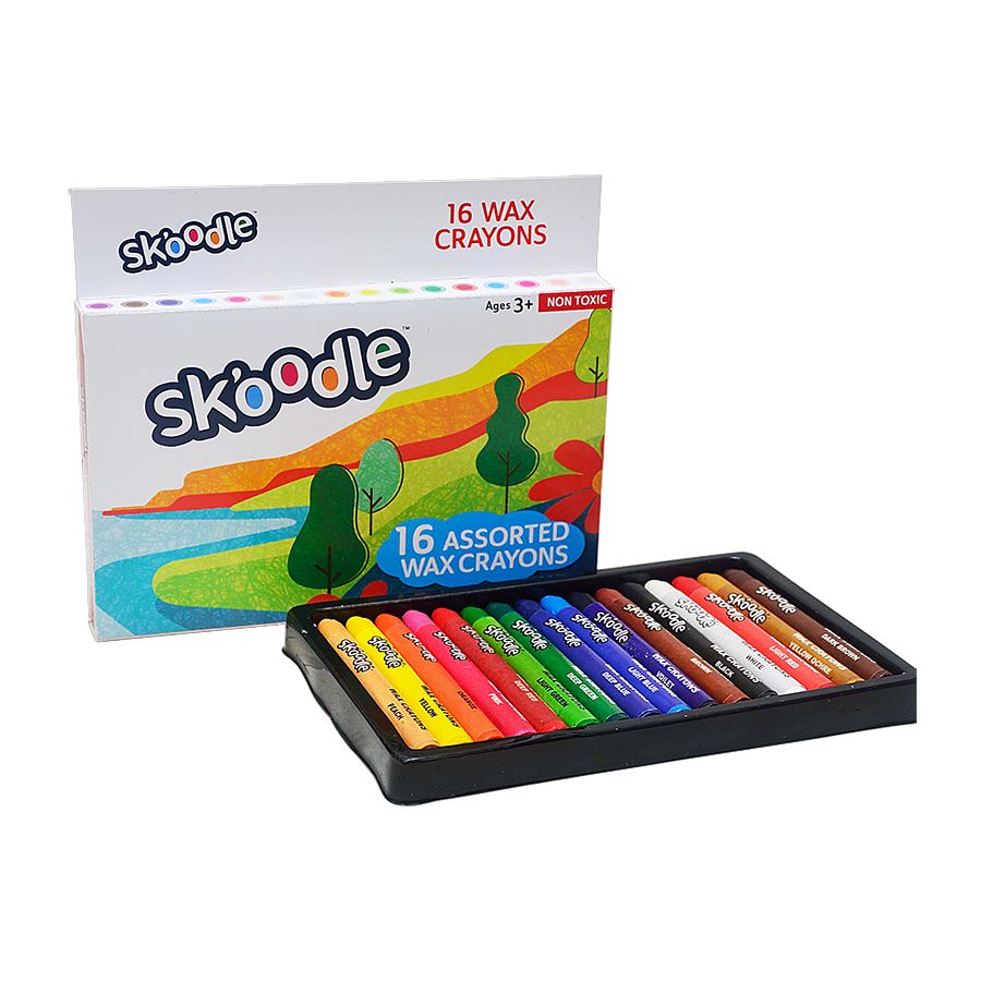 Skoodle Wax Crayons - Assorted, 16 Shades
