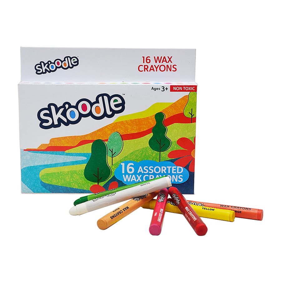 Skoodle Wax Crayons - Assorted, 16 Shades