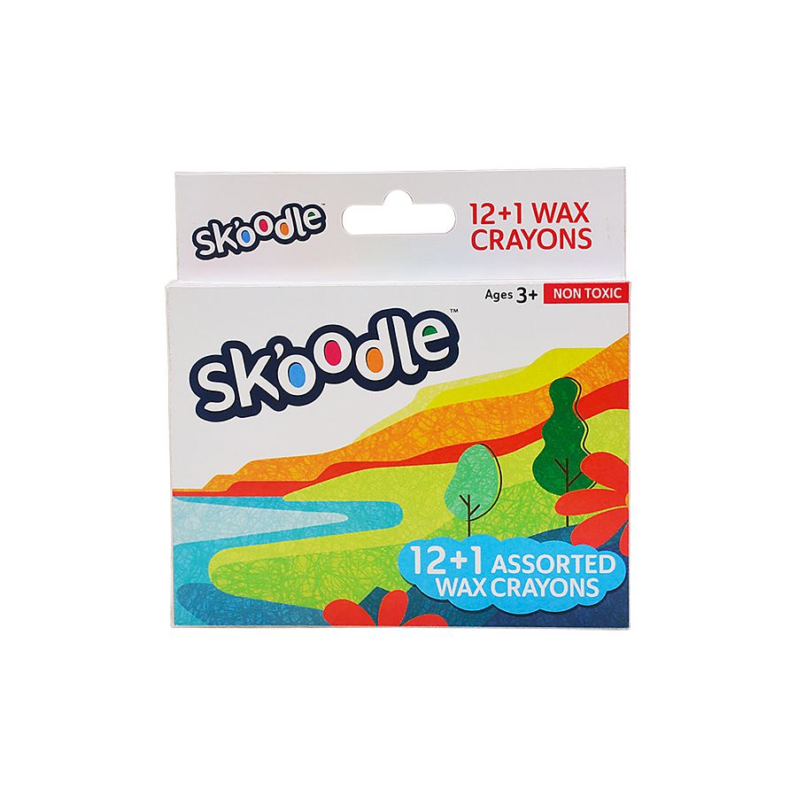 Skoodle Wax Crayons - Assorted, 12+1 Shades