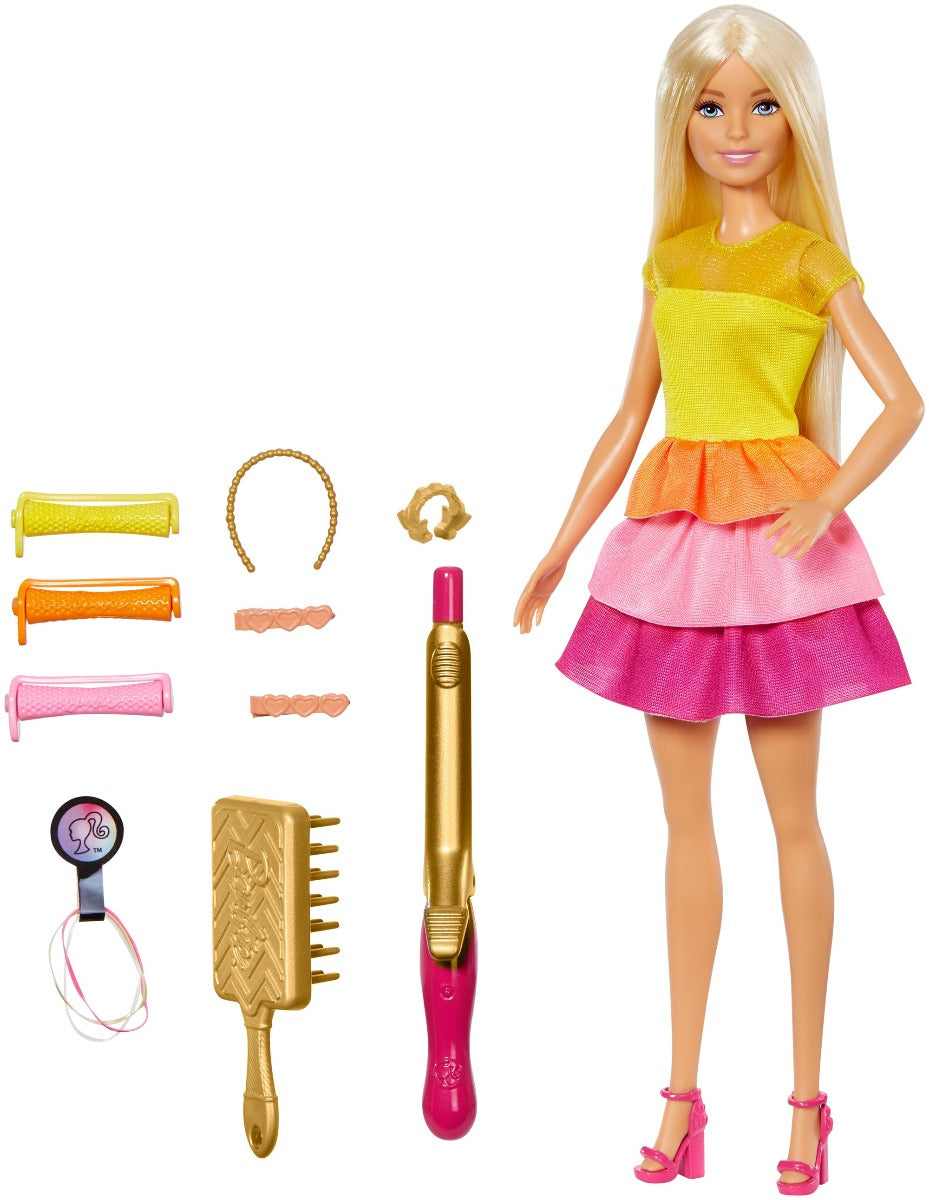 Barbie Ultimate Curls Doll And Playset - Skoodle