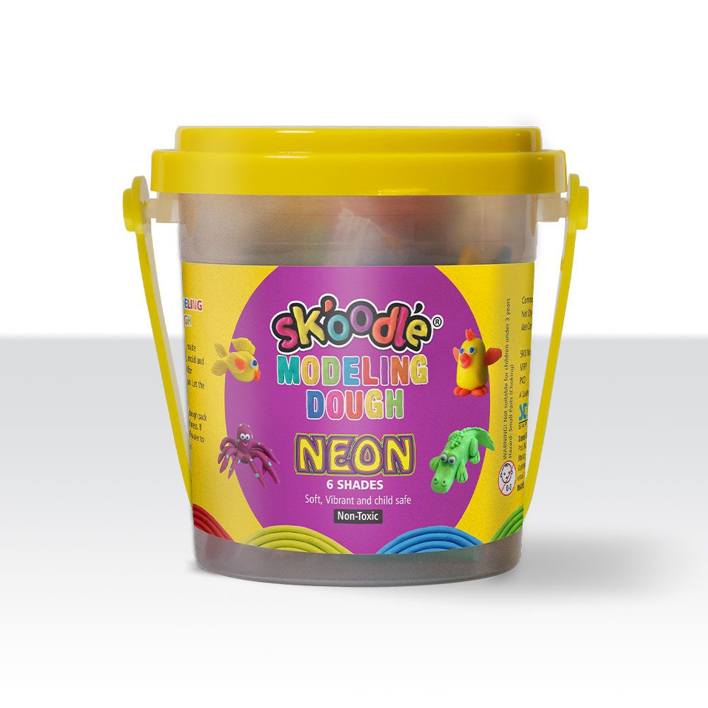 Skoodle 6 Neon Shades Modelling Dough