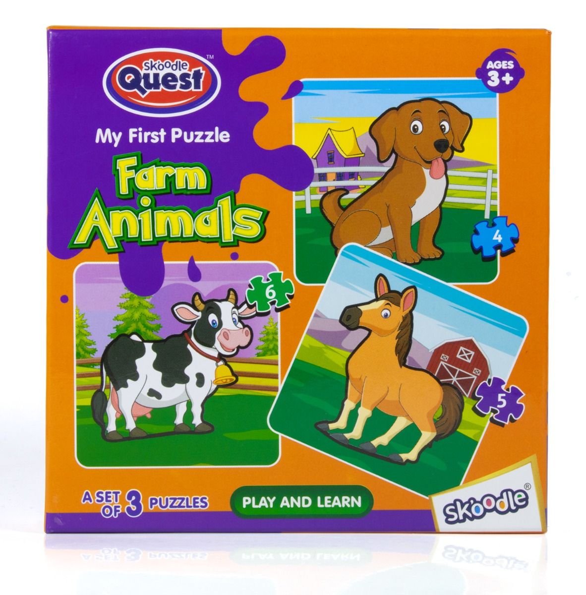 Skoodle My First Puzzle Farm Animals For 3+ Years Kids