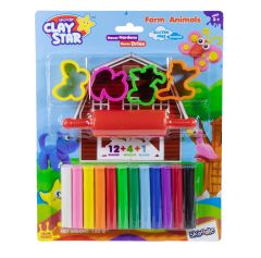 Skoodle Clay Star Scented Clay Pack, 150 gms With 4 Moulds & 1 roller - Farm Animals