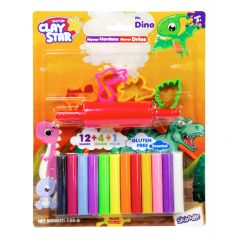 Skoodle Clay Star - Mr. Dino With 12 Shades, 4 Moulds & 1 Roller, Non-Toxic, Gluten Free 150 gms 