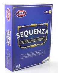 Skoodle Quest Sequenza – Classic Card Strategy Game, Includes Large game board, Sequenza cards and premium marker chips with carry pouch