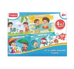 Playlearn Lets Learn Season's Puzzle, Multicolor
