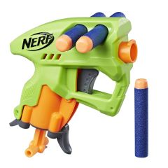 Nerf NanoFire Blaster, Green Single-Shot Blaster with Dart Storage, Includes 3 Elite Darts, For Kids Ages 8 and up