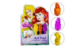 Disney Princess Art Pad & 3 Sculpted Princess Crayons 