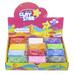 Skoodle Clay Star Re-usable, Non-Drying and Non-Hardening Clay, 60 gms bars, Set of 24, 2 each of 12 Colours, Perfect for Arts and Crafts Projects 